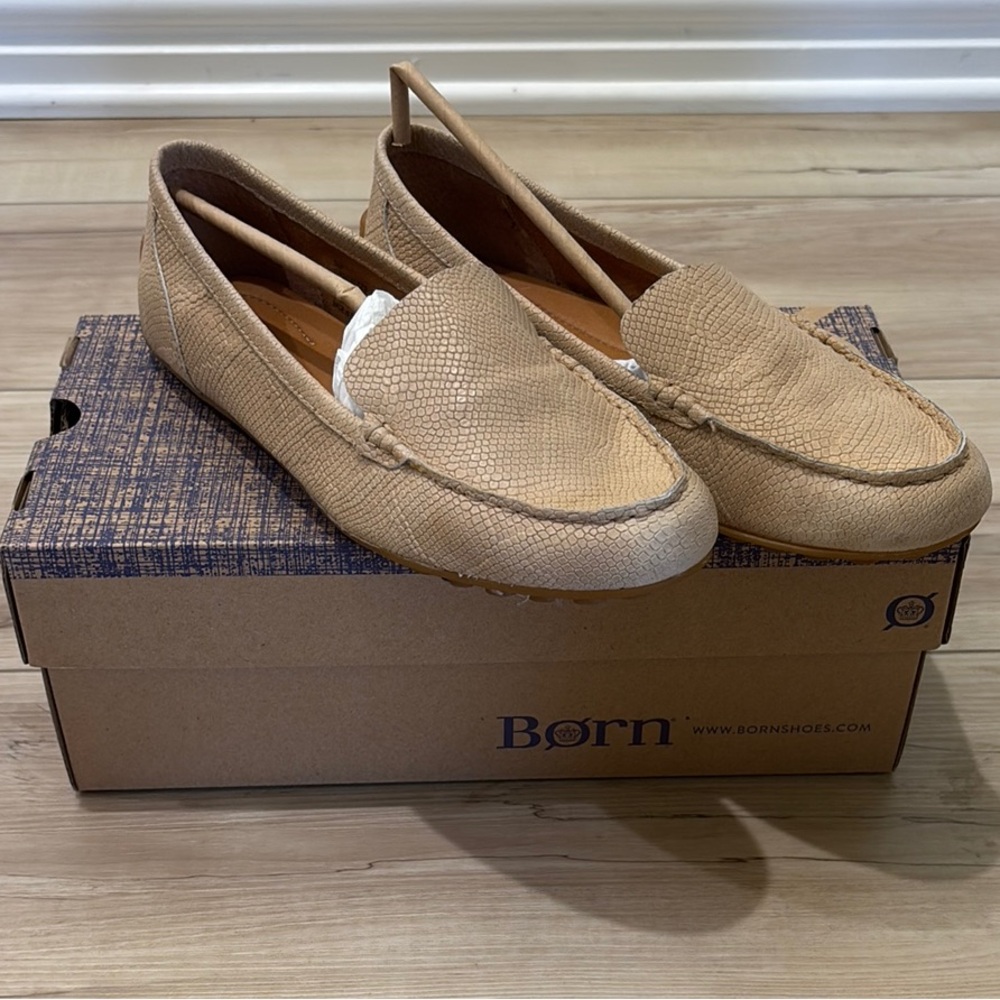 Born Buttercream Snake Print Loafer Moccasin